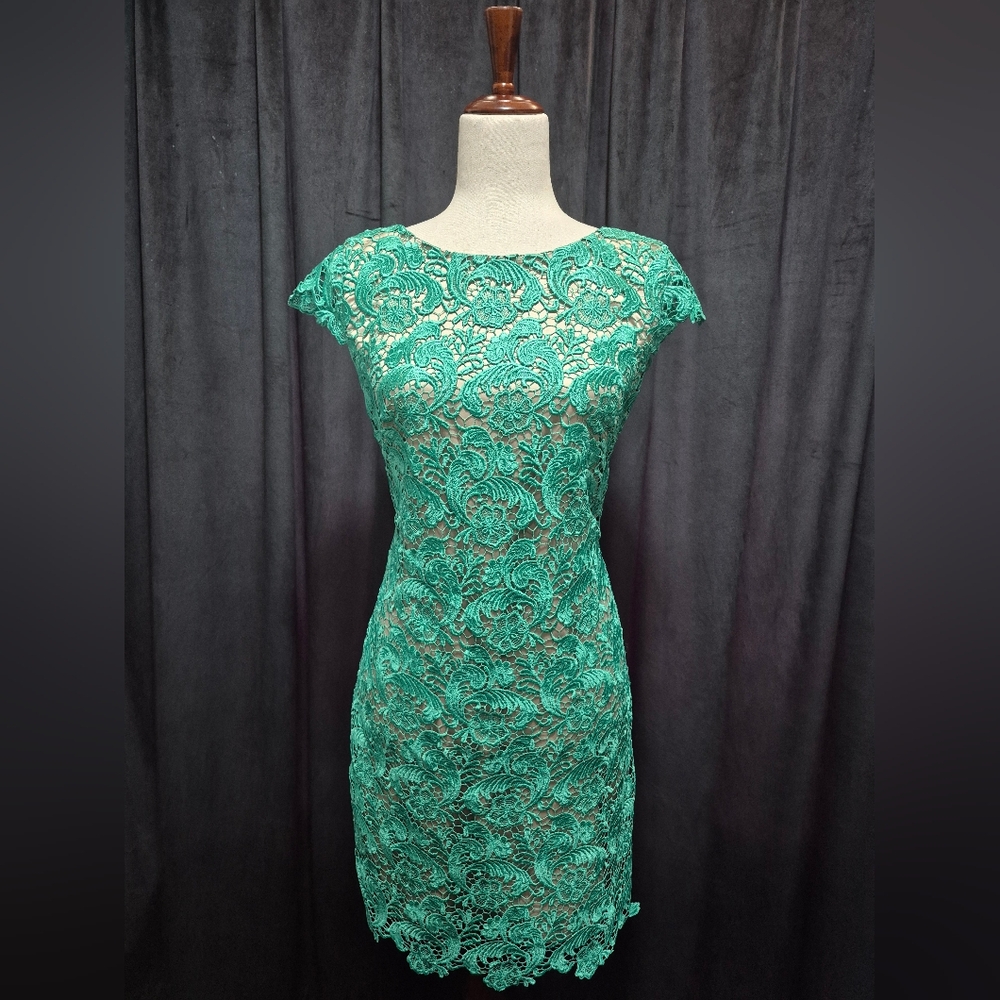 Eliza J Teal Lace Mini Dress